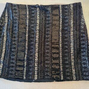Black and Silver Sequined mini skirt